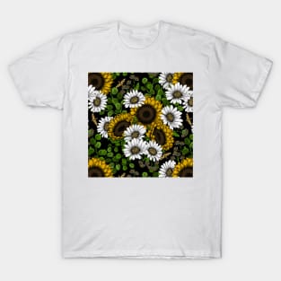 Sunflowers and daisies, summer garden 2 T-Shirt